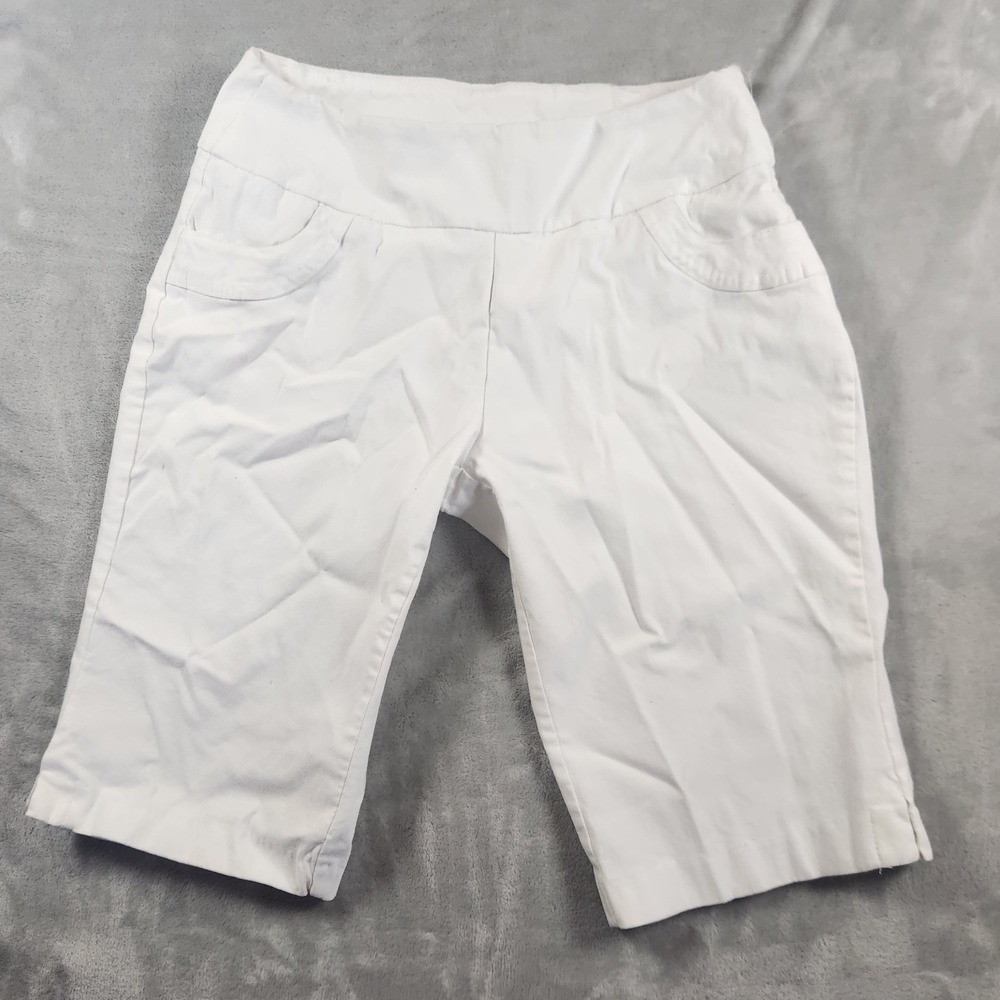 Lulu B Pull On 12" Inseam White Shorts Lots of Stretch Size 8
